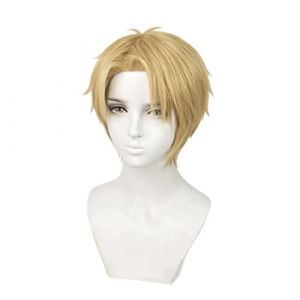 REYHS Perruque Loid Forger Cosplay pour famille espion, perruque courte jaune, perruque d'Halloween pour Halloween, fête costumée, spectacle d'anime, événement cosplay, concerts, perruque quotidienne (good stuff A, neuf)