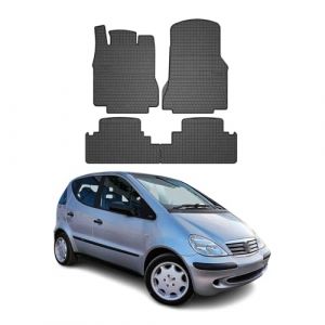 Tapis de Sol Compatible avec Mercedes Classe A W168 1997-2004 Caoutchouc Noir (OMAC-GmbH, neuf)