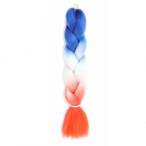 LYVQZPWLRla mode synthétique, Extensions de cheveux synthétiques tressés de 61 cm for femmes, coiffures à faire soi-même, jaune, orange, blond(M63) (KanHuaDeY, neuf)
