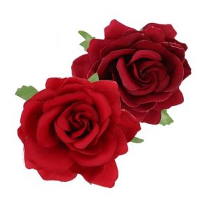 NIYANGLE 2 pièces Clips Rose Rouge et Filles Accessoires de Mariage et Festifscm (Telinei, neuf)