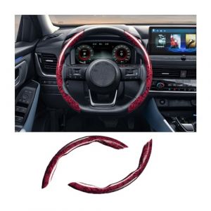 JNNJ 2 Pièces Housses Volant Voiture, Housses De Volant Segmentées Accessoires D'intérieur, Universel Housse De Volant Acajou Effet Bois, Housses De Volants Antidérapantes, Respirantes(Rouge) (KJHmaoyi, neuf)