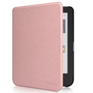 Tenano Étui en Tissu pour Kobo Clara Colour | BW | 2E, Tolino Shine Colour/Shine 5/4, Housse de Protection avec Fonction Veille/Réveil Automatique, Or Rose (RSAquar-FR, neuf)