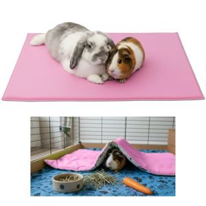 NEO SOLVO Tapis Couverture Polaire pour Cochon d'Inde et Lapin - pour Dormir Dessus et se Cacher Dessous - Lavable - - 70x105 cm - C&C 2x3 - Rose (Neo Solvo, neuf)