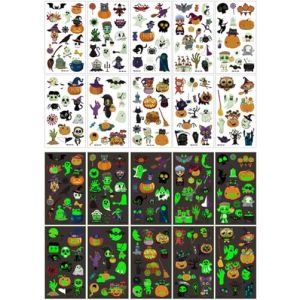 QQY 10 stickers tatouage temporaire lumineux, style mixte autocollant tatouage temporaire, tatouage lumineux, tatouage faux papillon sirène ou plus maquillage de fête (A) (EONYUANGUO, neuf)