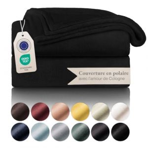 Blumtal Couverture Polaire, Plaid pour Canap&eacute;, Plaid Cocooning, Couverture Polaire Epaisse, Moelleuse, Douce Et Chaude, Microfibre, Plaid Noir, 220 x 240 (Everbrent, neuf)