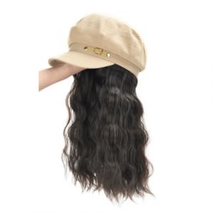 Bonnet de perruque Chapeau de perruque marron et noir, perruque de chapeau for femme, chapeau de perruque naturel et r&eacute;aliste, adapt&eacute; &agrave; une utilisation quotidienne en f&ecirc;te Chapeau de perruque(02) (haikouhua, neuf)