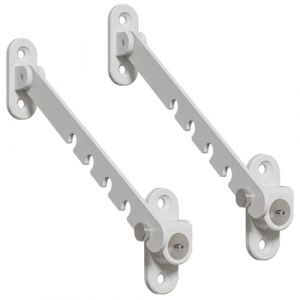 2 Pièces Entrebâilleur de Fenêtre à Battant, Entrebailleur Fenetre Limiteur Ouverture Fenetre avec Vis, Reglable Entrebailleur Fenetre Sans Perçage,Convient pour Régler l'angle des Fenêtre (CELTIC MANUFACTURING, neuf)