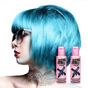 Crazy Color Lot de 2 colorations semi-permanentes pour cheveux 100 ml (jade bleu) (EasyAvant &reg;, neuf)