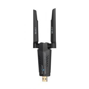BrosTrend BE6500 Clé WiFi 7 Puissante, Clé USB WiFi pour PC Tri-Bande 6GHz / 5GHz / 2.4GHz, Longue Portée Antenne Wi-Fi PC Dongle, Clef sans Fil Adaptateur USB 3.0, Compatible avec Windows 11/10, WPA3 (Wi-Fi Network Devices Outlet, neuf)