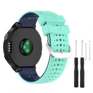 SMYAOSI Bracelet pour Garmin Forerunner 237/Forerunner 735/Forerunner 630, Silicone De Remplacement Bande, Sport Watchband Réglable Bracelet pour Garmin Forerunner 235/Forerunner 220 (Vert Bleu) (songmyi, neuf)