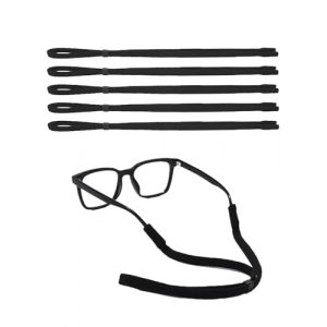 Forevat Cordon pour lunettes, lot de 5 cordons ajustables, antid&eacute;rapants, pour lunettes de sport, lunettes de soleil, lunettes de lecture, lunettes de s&eacute;curit&eacute; (Noir) (VERDAN WAVE TRADING LTD, neuf)