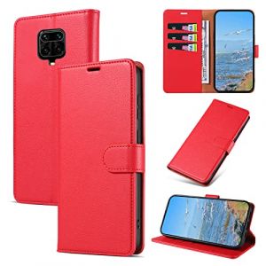 KKEIKO Coque pour Xiaomi Redmi Note 9 Pro/Redmi Note 9S, Antichoc Magnetique Étui à Rabat avec Porte Cartes, Portefeuille Housse en Cuir PU pour Xiaomi Redmi Note 9 Pro/Redmi Note 9S, Rouge (KKEIKO, neuf)