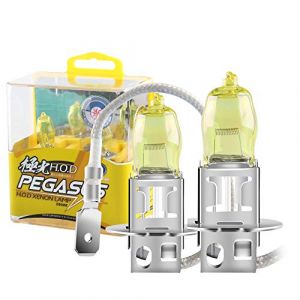 KaiDengZhe 2pcs H3 100w Super Brillant Jaune Lumi&egrave;re 2800K Halog&egrave;ne au X&eacute;non HID Ampoule 12v Voiture Phare Antibrouillard Lampe Remplacement (KaiDengZhe, neuf)