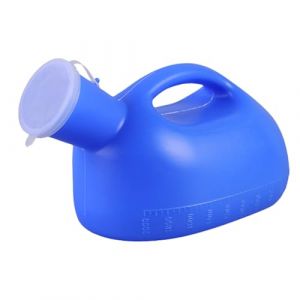 Urinoir Homme,2000ml Portable Urinoir Homme,Urinal Portable avec Couvercle,Urinoir Portable avec Poignée,Bouteille Urine avec Couvercle Plastique Réutilisable,pour Voyages,Camping,Déplacement,bleu (Poseidoneye, neuf)