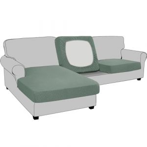 BXFUL Housse de Coussin Extensible de canapé Housse de Protection pour Meubles Housse de siège de canapé Couvre pour Canapé Protege de Meubles Antipoussière (Dossier-Coussin,Vert) (ZIQIONG, neuf)