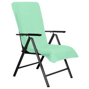 Brandsseller Housse en Éponge pour Chaise de Jardin 65x130 cm – Coussin de Siège d'Extérieur en Coton 100% – Serviette XL Confortable, Antidérapante, Lavable, Certifiée Oeko-Tex – Menthe (brandsseller, neuf)