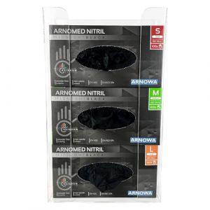 ARNOMED Support gant pour gants jetables, 3x support de gants jetables pour 3 boîtes, support mural pour gants jetables, distributeur de gants transparent en acrylique en 24,6x8,1x41 cm (arnowa, neuf)