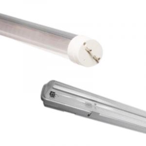 SILAMP Kit de Réglette LED étanche + Tube Néon LED 60cm T8 10W - Blanc Froid 6000K - 8000K (SILAMP FR, neuf)