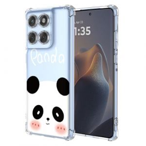 SEAHAI Coque pour Motorola Edge 60 Fusion/Edge 60 5G, Ultra Mince &Eacute;l&eacute;gant en Silicone Souple Fleurs Color&eacute;s Housse Brillante Antichoc, Transparent TPU Gel &Eacute;tui - Panda (Liner-EU, neuf)