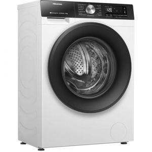 Hisense WF3S1043BW3 Machine &agrave; laver &agrave; vapeur Classe A, 10,5 kg, connectivit&eacute; Wi-Fi, fonction vapeur 99,9%, lavage de voiture, charge rapide 38,1 cm, blanc (Tec & More, neuf)