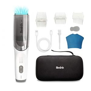 Bimirth Tondeuse à cheveux pour enfants, Tondeuse à cheveux sous vide pour bébé, silencieuse, Fonctionnement sans fil étanche, Rechargeable rapide par USB, 3 peignes de guidage (aspirateur) (Richhakka, neuf)