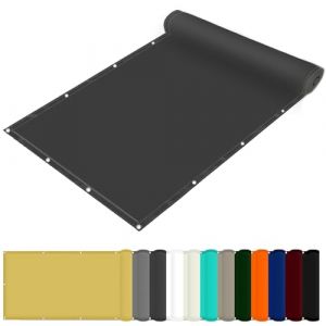 Filet Protection Balcon Piscine 200 x 250 cm Tissu Polyester UV Protection avec Oeillets Toile Imperméable pour Patio Paravent Et Bâche, Gris Foncé (LvLiangShiLiShiQuYiGeDianZiShangWuYouXianGongSi, neuf)
