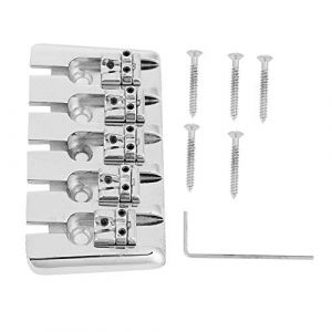 Chevalet de basse, pont de cordier en métal de guitare 5 cordes avec clé et vis pour guitare basse électrique (Yisteel-EU, neuf)