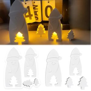 Moules en Silicone de No&euml;l, 3D gnomo Moules Bougie Silicone, Moule Noel, Gnome de No&euml;l, pour DIY Moule &agrave; Bougie, Moule &agrave; savon (HUANGGONGZI LIMITED, neuf)