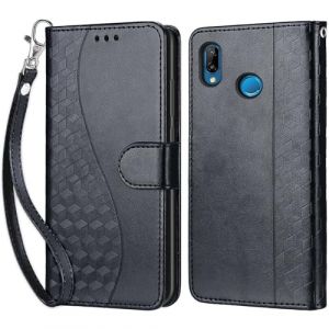 Coque pour Huawei P20 Lite, Housse Etui Portefeuille Cuir Multifonction, Fermeture Magn&eacute;tique &agrave; Clapet Anti-Choc Compatible avec Coque Huawei P20 Lite Book - Noir (KENHONER, neuf)