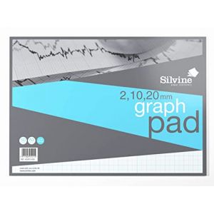 Silvine Bloc de 50 feuilles de papier graphique professionnel A3 - Imprim&eacute; graphique 2-10-20 mm (Ponera, neuf)