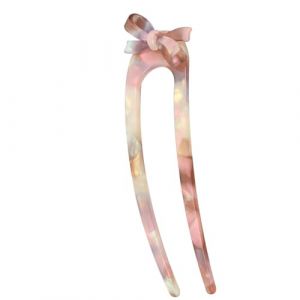 Épingle à cheveux française en forme de U - Épingle à cheveux en acétate de cellulose avec nœud papillon - Épingle à cheveux à 2 broches pour femmes (qixiangyi, neuf)