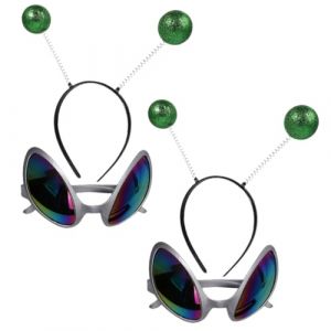 Abaodam 2ensembles Serre-t&ecirc;te avec Antennes Lunettes de F&ecirc;te Fantaisie Accessoires de Cosplay pour D&eacute;guisement (Naralimn, neuf)