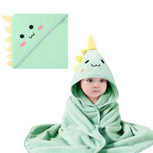 YJSDDNTY Pi&egrave;ces Serviette de Bain Capuche B&eacute;b&eacute;,Dinosaure modelage Bain B&eacute;b&eacute; avec Design Animal,80 x 80 cm Serviette Housse-Vert (Funpan-Eu, neuf)