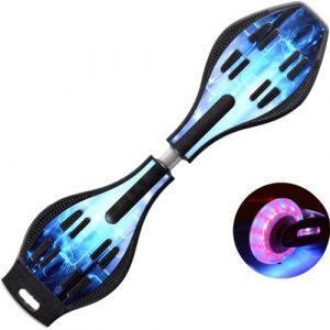 ERNAN Waveboard, Roulette de Surf pour Enfants,Waveboard Charge Max 100 kg, Planche de Castor avec Roues l&eacute;g&egrave;res pour Enfants et Adolescent (Phantom Black) (ERNAN STORE, neuf)