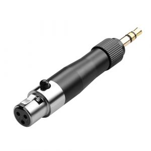 QIANRENON Adaptateur de casque 3,5 mm vers mini XLR - Prise TRS verrouillée 3,5 mm vers mini XLR femelle à 3 broches - Connecteur de ceinture - Convertisseur verrouillable 1/8" vers Mini XLR - Pour (qianrenyang, neuf)