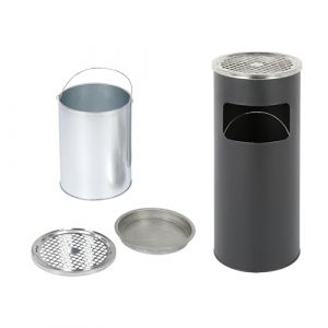 XUANYU Lot de 1 Cendrier avec Poubelle Intégrée, Poubelle avec Cendrier sur Pieds et Seau Intérieur Amovible, pour Hôtel, Jardin, Bureau, Extérieur/Intérieur (Noir 30L) (XUASHW, neuf)