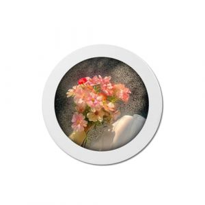 FuninCrea Cadre photo rond - Petit cadre photo - Cadre pour poster - Pour mur et table - Cadre de d&eacute;coration murale cr&eacute;atif pour travaux photo, peinture d'art, photos (rond, blanc, 17,8 cm) (HHJD Distribution, neuf)