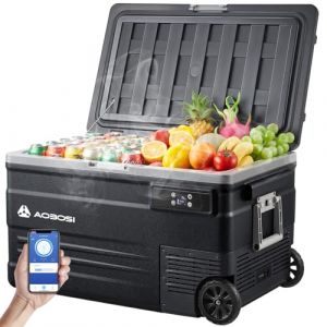 AAOBOSI Glaci&egrave;re &agrave; Compresseur 74L, Glaciere &Eacute;lectrique -20℃ &agrave; 20℃, APP&Bouton Contr&ocirc;le, 12/24V DC et 100-240V AC Frigo Camion Pour Voiture, Camion, Bateau, Camping-Car Et Prise De Courant (TopCooler Store, neuf)