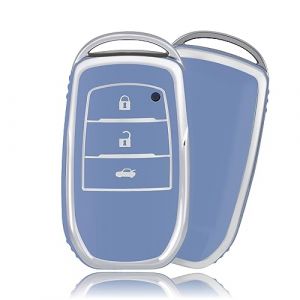 OFFCURVE Etui a Cle Voiture Coque Cl&eacute;, &Eacute;tui &agrave; Cl&eacute;s Couvre Clef Cache Clef Apte &agrave; Toyota RAV4 Land Cruiser 200 Yaris 4 GR Aygo X 86 Cross Auris Vios Prius Camry Corolla Prado Hilux Harrier Fortuner (OFF CURVE EUR, neuf)