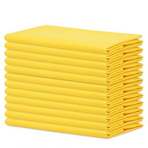 Sweet Needle - Paquet de 12 - Serviettes de Table surdimensionn&eacute;es 100% Coton 45 CM x 45 CM (18 po x 18 po), Jaune - Tissu &eacute;pais pour Une Utilisation Quotidienne avec Coins arrondis (Sweet Needle, neuf)