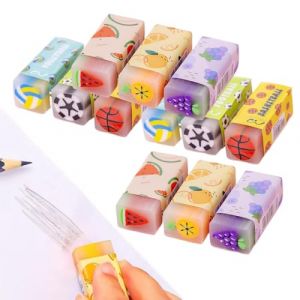 ZEPIQOR Gommes ColoréEs pour Enfant, 12 Pcs Papeterie Enfant Gommes, Caoutchoucs Gomme en Caoutchouc Pour &eacute;cole Croquis Bureaux Dessin Peintures,Pour Enfant & &eacute;l&egrave;ve (QUQU JIANING, neuf)