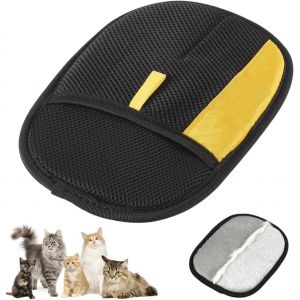 Gants Poil Chat, Double Face Brosse Poils Animaux, R&eacute;utilisable Brosse Anti Poils Animaux, Gants &eacute;lectrostatiques d'&eacute;pilation pour Animaux de Compagnie pour Chats et Chiens, Meubles, Tapis, Rideaux (Opdestn, neuf)