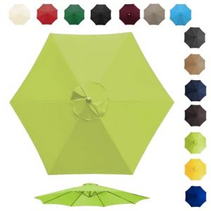 Toile De Rechange Pour Parasol De 200cm 270cm 300cm 6/8 Baleines, Auvent De Rechange Pour Parasol D'ext&eacute;rieur, Polyester Anti Uv 50+, R&eacute;sistant &Agrave; La D&eacute;coloration(Color:Grass green,Size:8 ribs-3m(9.8ft (banshandaoren, neuf)