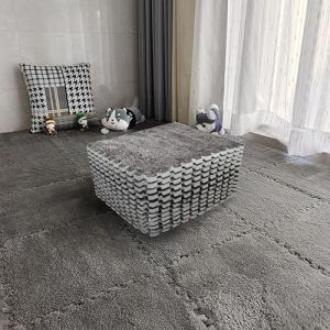 Lot de 12 tapis en mousse à emboîter en peluche - 30 x 30 cm - Pour salon, chambre à coucher - Carreaux de jeu puzzle - Carreaux de sol en mousse emboîtables pour le jeu (RuiWangUS, neuf)