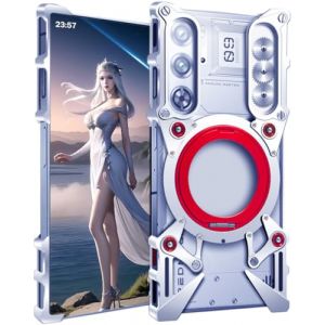 TECSHINE Coque en M&eacute;tal pour Nubia Redmagic 9 Pro, Housse de Mobile pour ZTE Red Magic 9 Pro+, &Eacute;tui T&eacute;l&eacute;phone, Cadre, Armure -Argent (Sunmoonsnow, neuf)