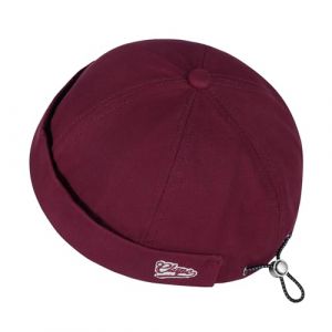 CLAPE Casquette sans Visi&egrave;re Bonnet Docker Casquette Marin Homme Femme R&eacute;glable Coton Chapeau pour Loisirs Plein Air Red FMA2515 (CLape, neuf)