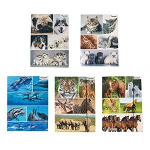 Classeur &agrave; dessin - Format A4 - Pour enfants - Motifs animaux (5 x animaux) (Theonoi, neuf)