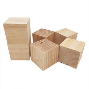 Lot de 6 cubes en bois naturel brut de 8 cm pour travaux manuels, sculpture et projets de bricolage (Anktily, neuf)