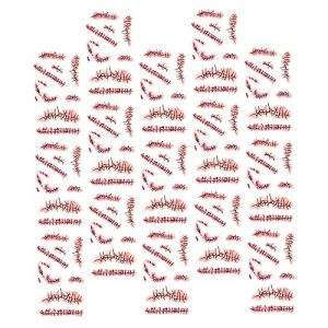 DEARMAMY 20 Feuilles Tatoos Temporaires Halloween Autocollants Étanches de Cicatrices Réalistes pour Décorations Lors de Fêtes et Mascarades (Liiane, neuf)