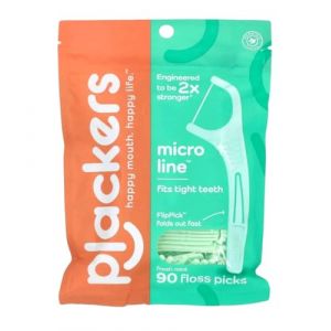 PLACKERS - 8104199 - Porte-Fil Dentaire Menthol&eacute; Micro Mint Sachet de 90 Unit&eacute;s (Ver&eacute;bio, neuf)
